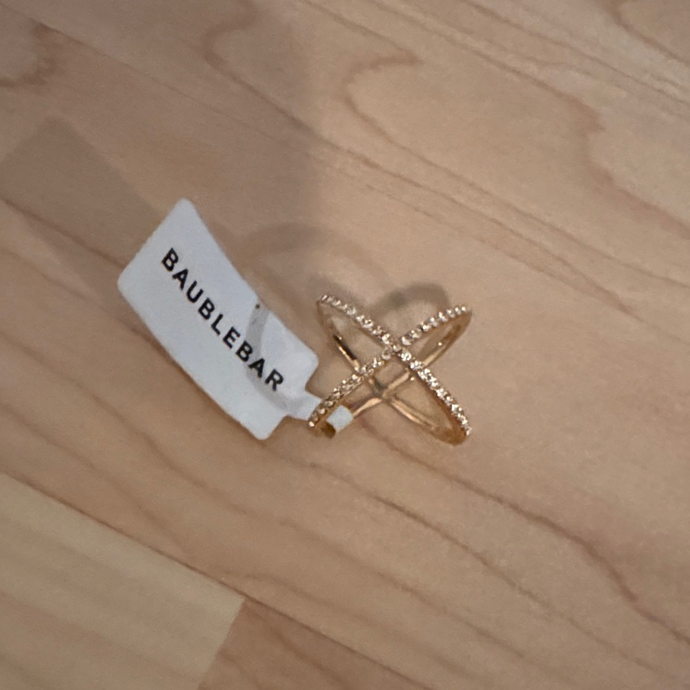 BaubleBar Gold X-Shape Ring